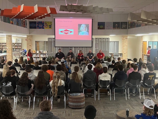 Students listening to STEM Professionals.
